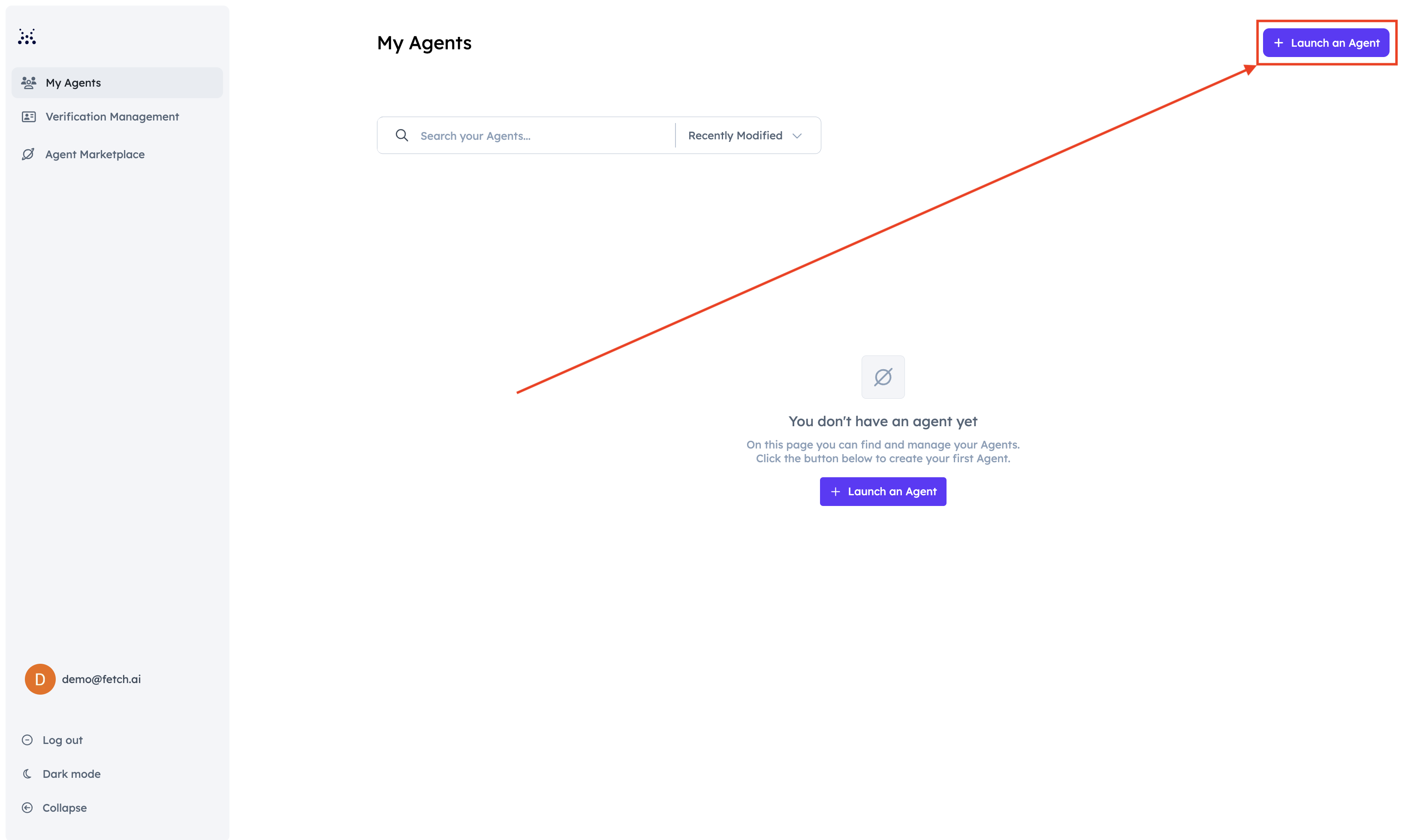 Start the Agentverse launch flow