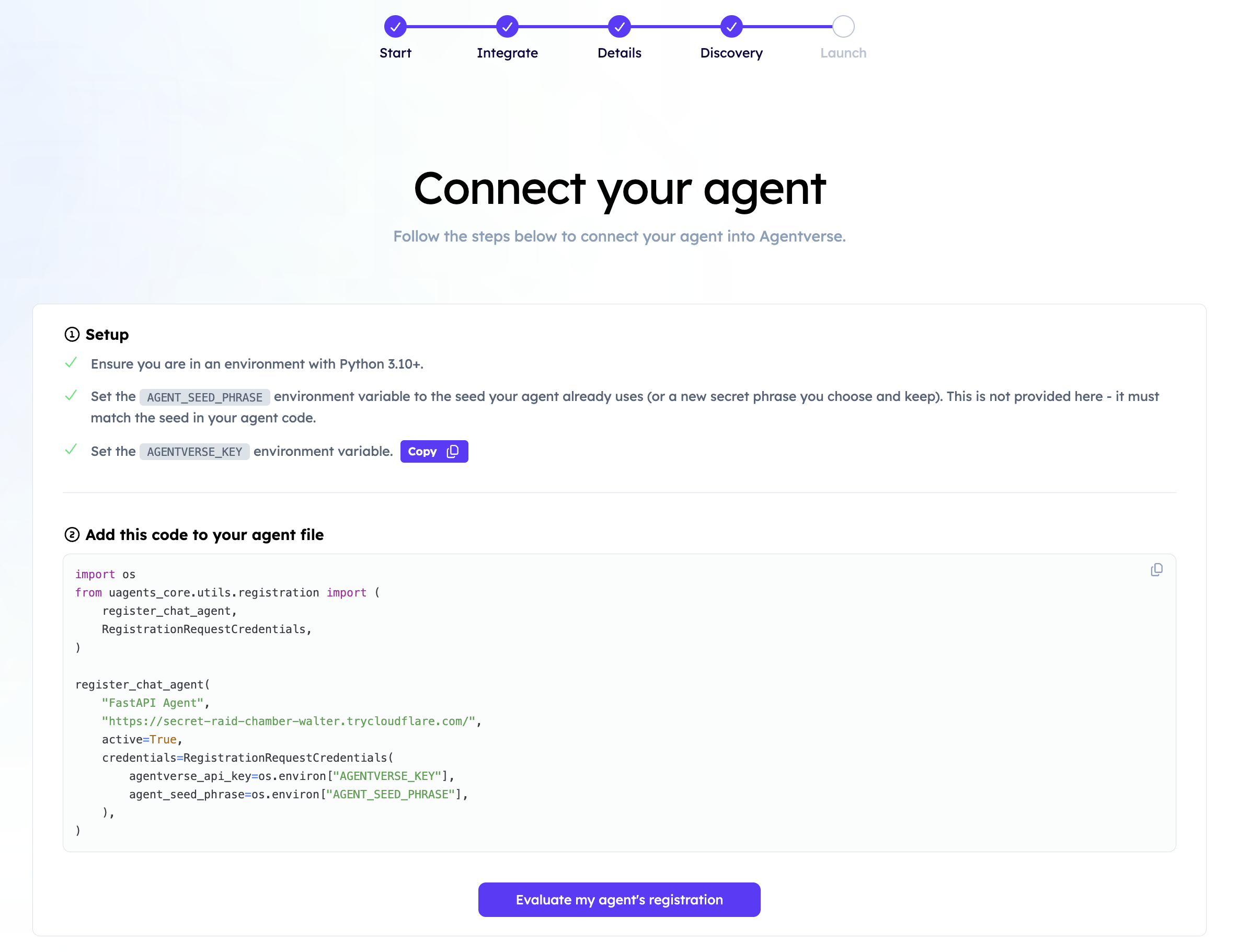Run the generated FastAPI registration script