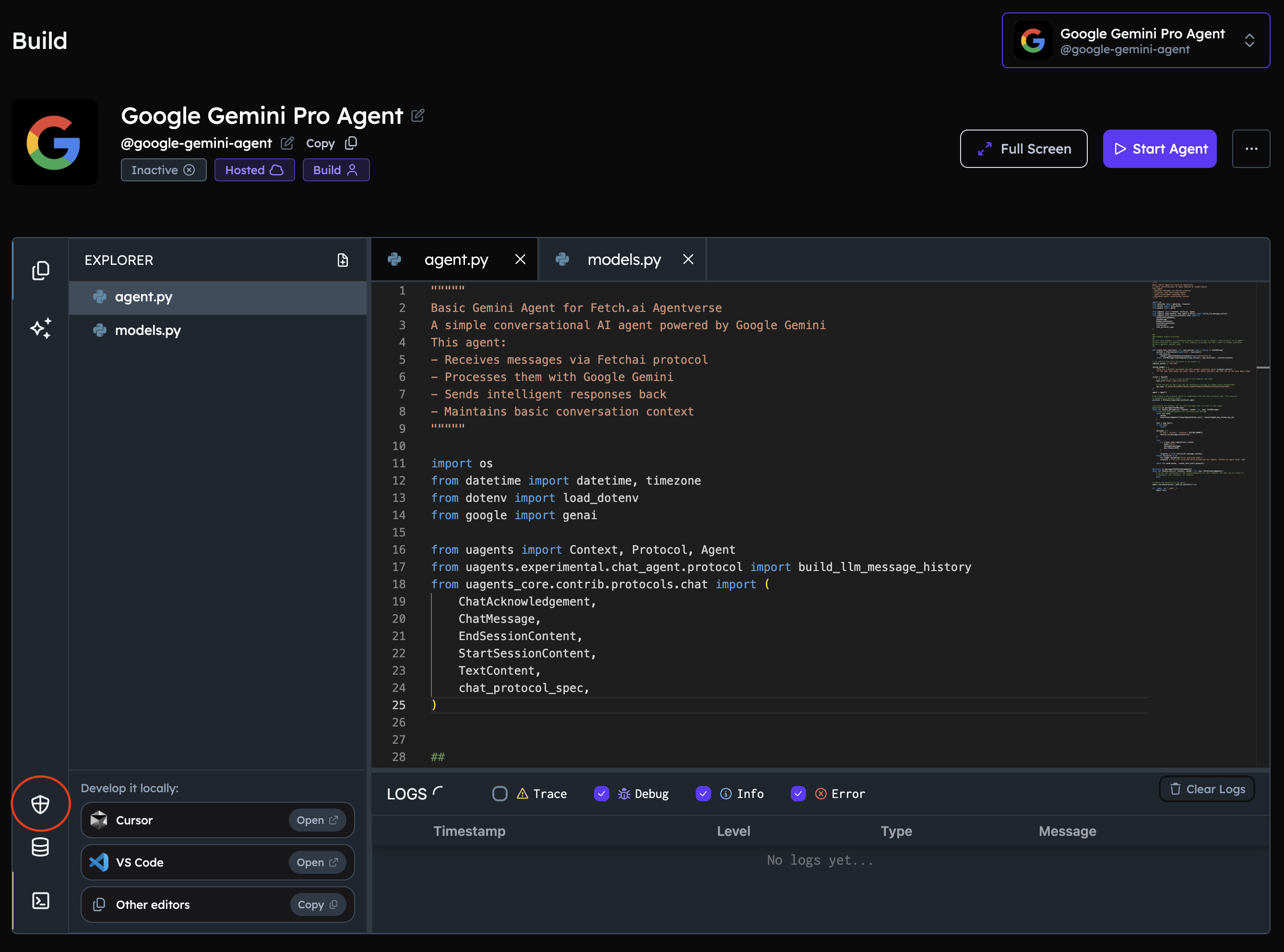 Agent Secrets Tab