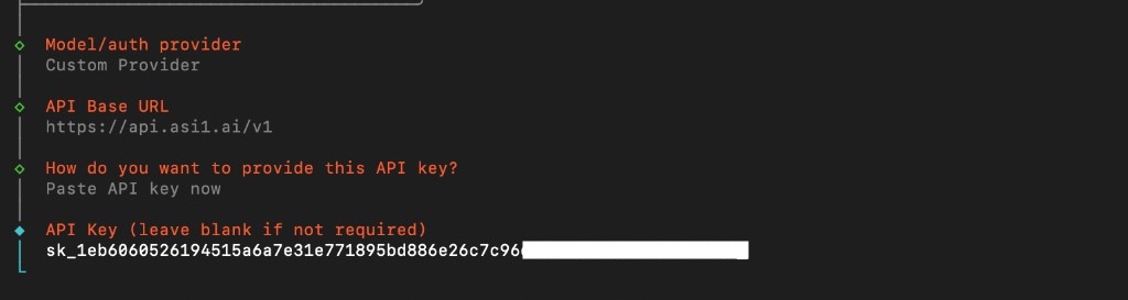 API Base URL, key storage, and API key step
