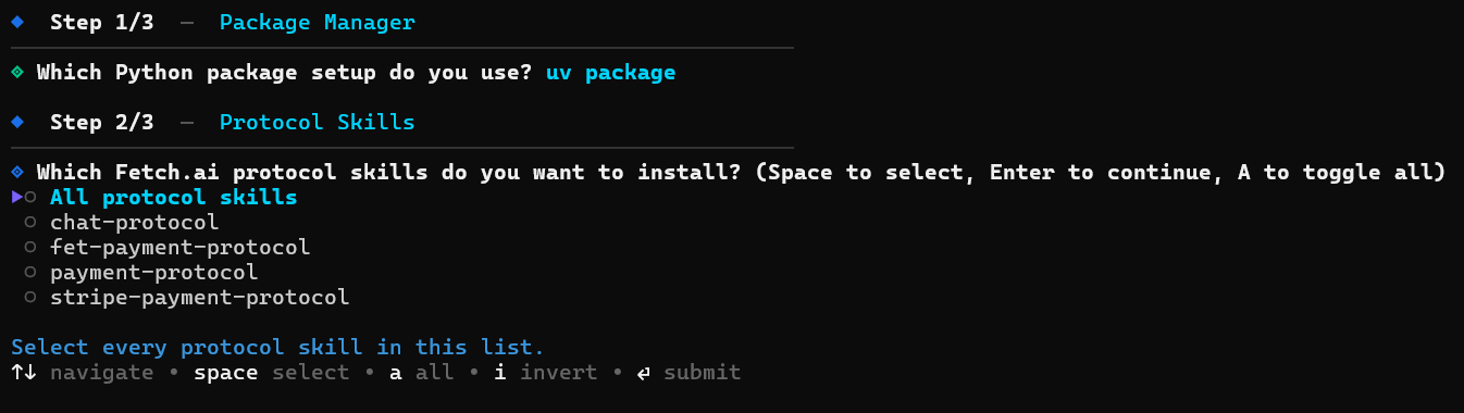 Step 2 — Select protocol skills