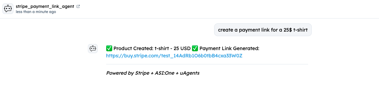 Stripe Agent chat